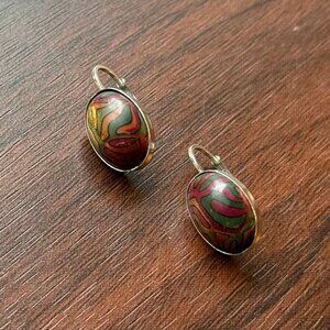 Rare and Unusual Vintage 90s Modernist Earrings in Sterling Silver